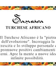 Samsara Cavigliera tibetana Shamballa - TURCHESE AFRICANO FILO MARRONE - Clorophilla Shop