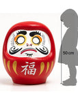 SAMSARA - DARUMA GRANDE Bambola Amuleto Portafortuna Giapponese Originale in Porcellana - ROSSO 50cm - Clorophilla Shop
