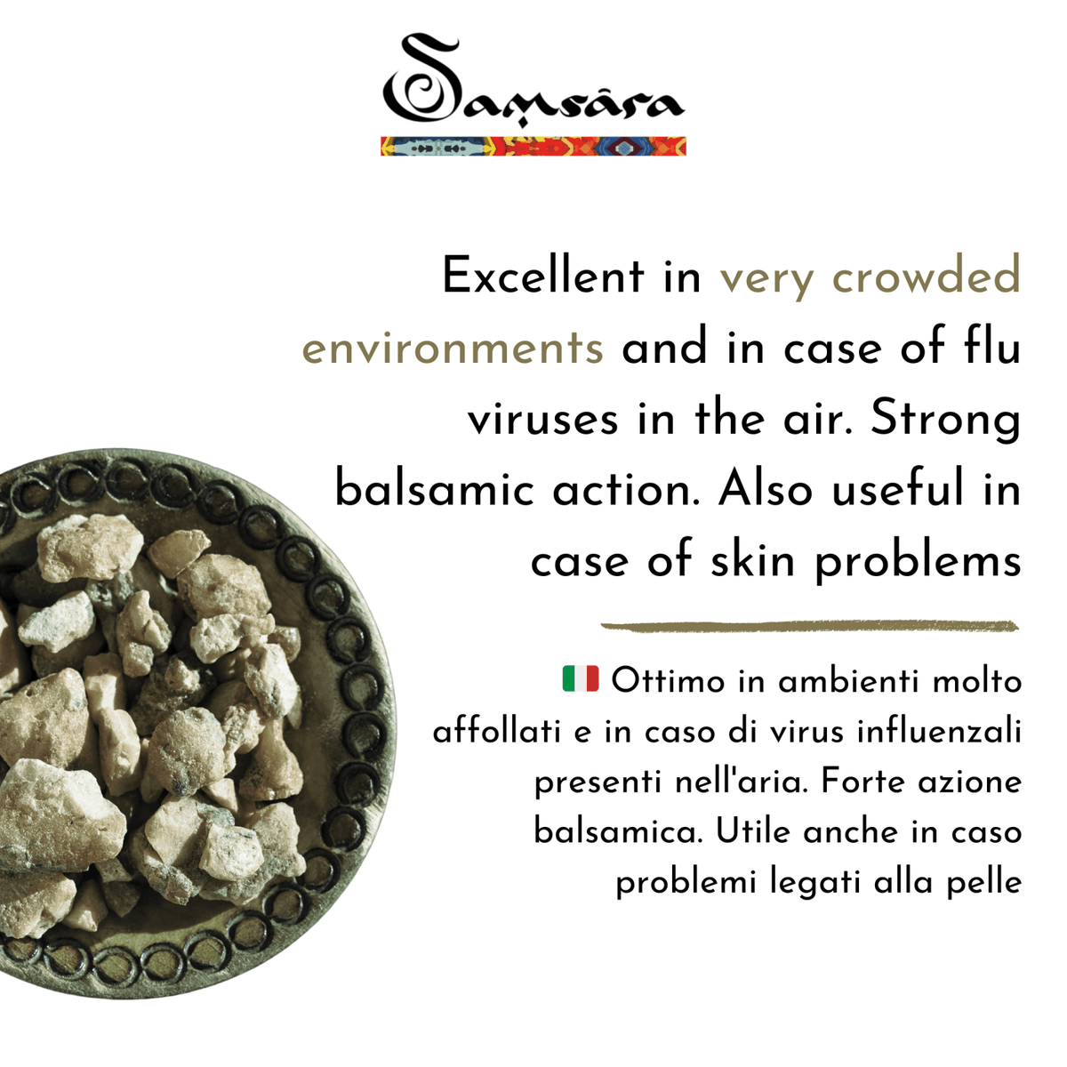 SAMSARA - Incenso in Polvere Naturale 100% - BENZOINO - Clorophilla Shop