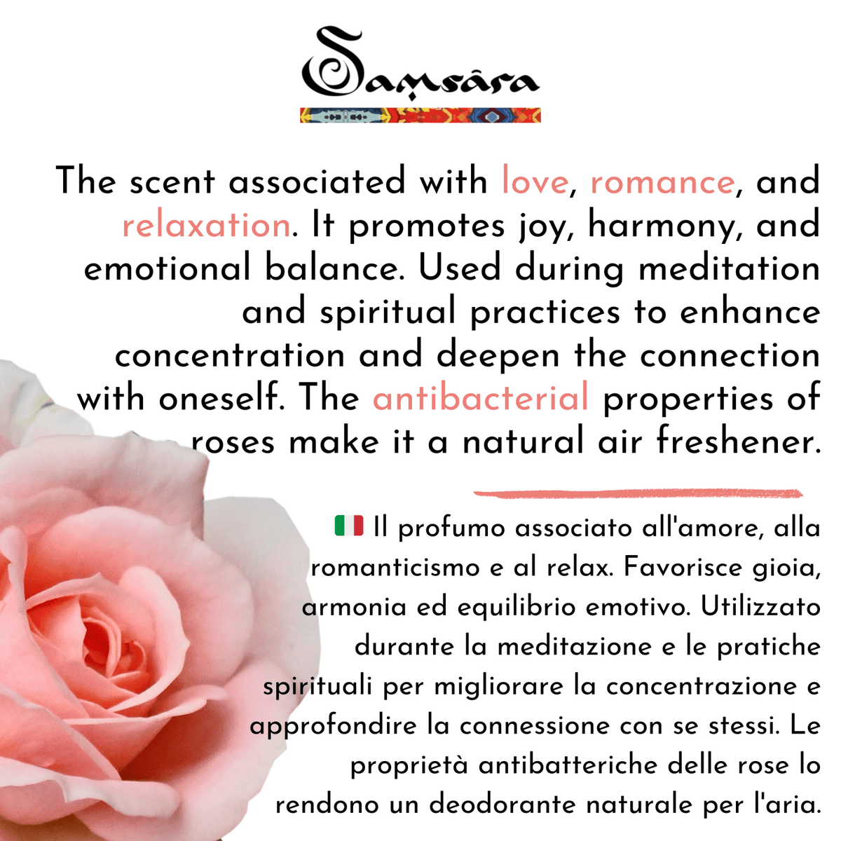 SAMSARA - Incenso in Polvere Naturale 100% - ROSA - Clorophilla Shop