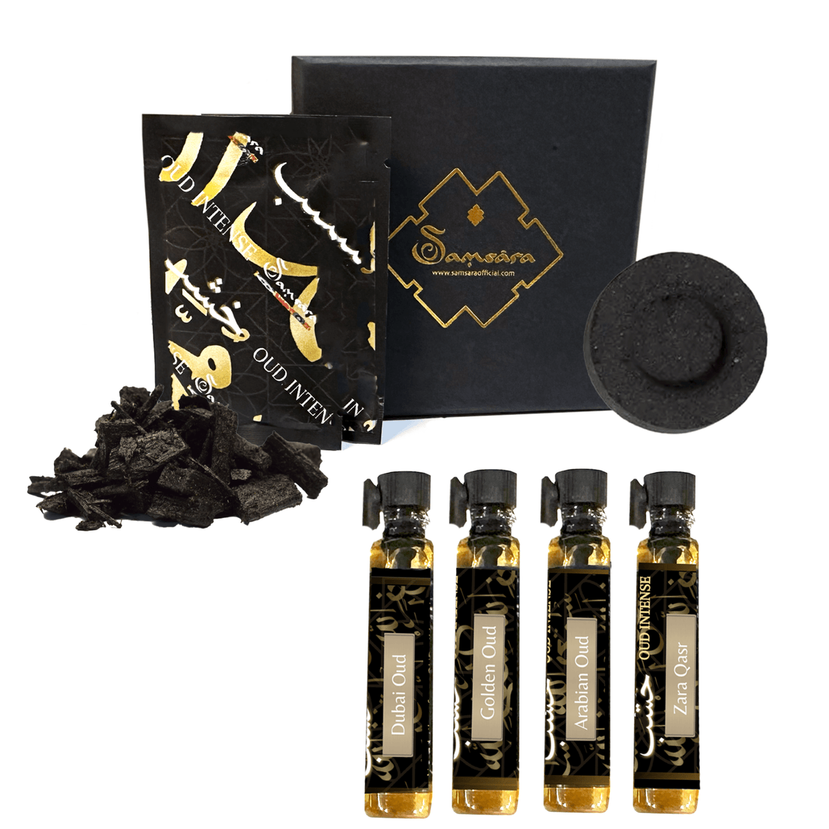 Samsara KIT TEST Profumo Arabo in Olio OUD intense | Profumo senza Alcol | 4 fragranze - Clorophilla Shop