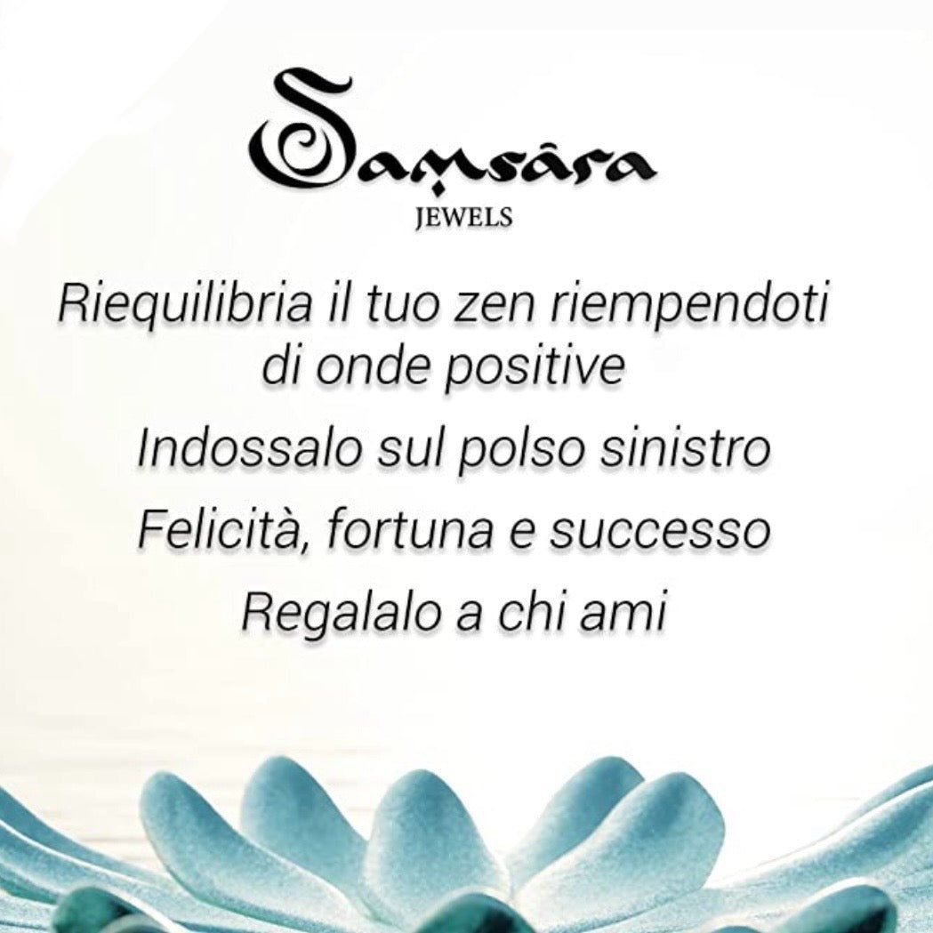 SAMSARA MALA IN ONICE NERO - Scudo energetico, sicurezza e radicamento - Clorophilla Shop