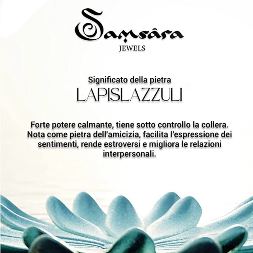 SAMSARA MALA TIBETANA IN LAPISLAZZULI E ONICE NERO - Chiarezza, protezione e forza interiore - Clorophilla Shop