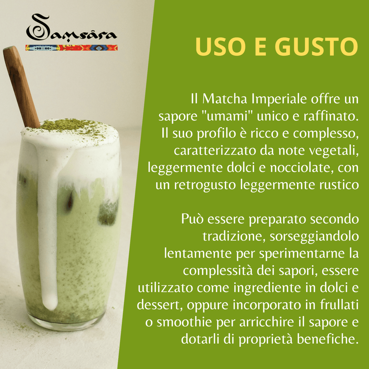 SAMSARA - Matcha Cerimoniale Grado Imperiale, YAME Fukuoka. Raccolta manuale, macinatura pietra, no vapore, EGCG testato, e-guida, 25g - Clorophilla Shop