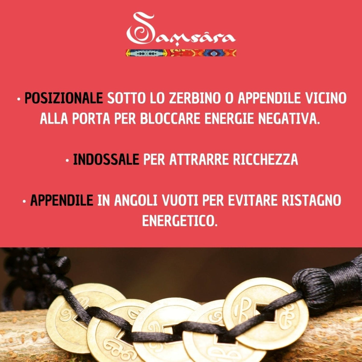 Samsara Monete Cinesi della Fortuna Dinastia Qing - 10 Monete con confezione regalo e informativa - Clorophilla Shop