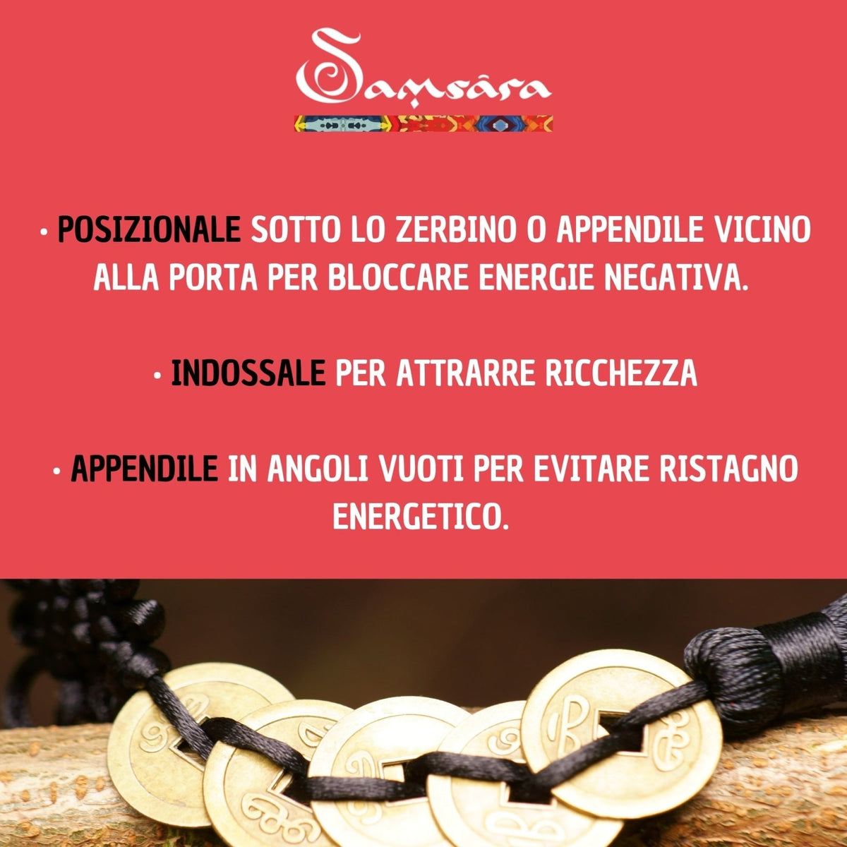 Samsara Monete Cinesi della Fortuna Dinastia Qing - 10 Monete con confezione regalo e informativa - Clorophilla Shop
