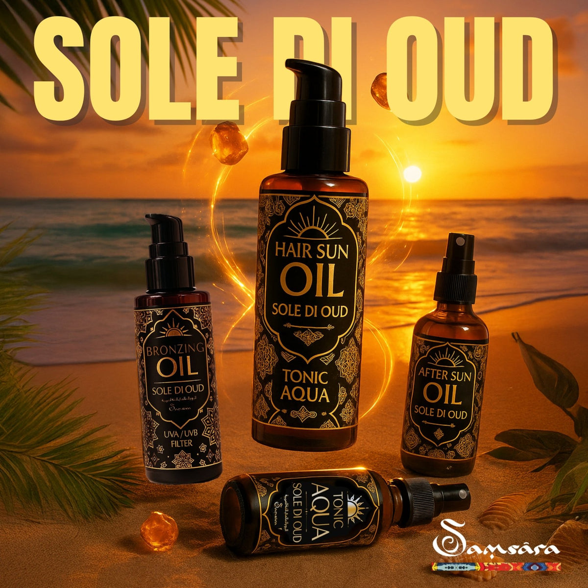 SAMSARA Sole di Oud - DOPOSOLE effetto seta, nutre e protegge | profumo arabo - 100ml - Clorophilla Shop