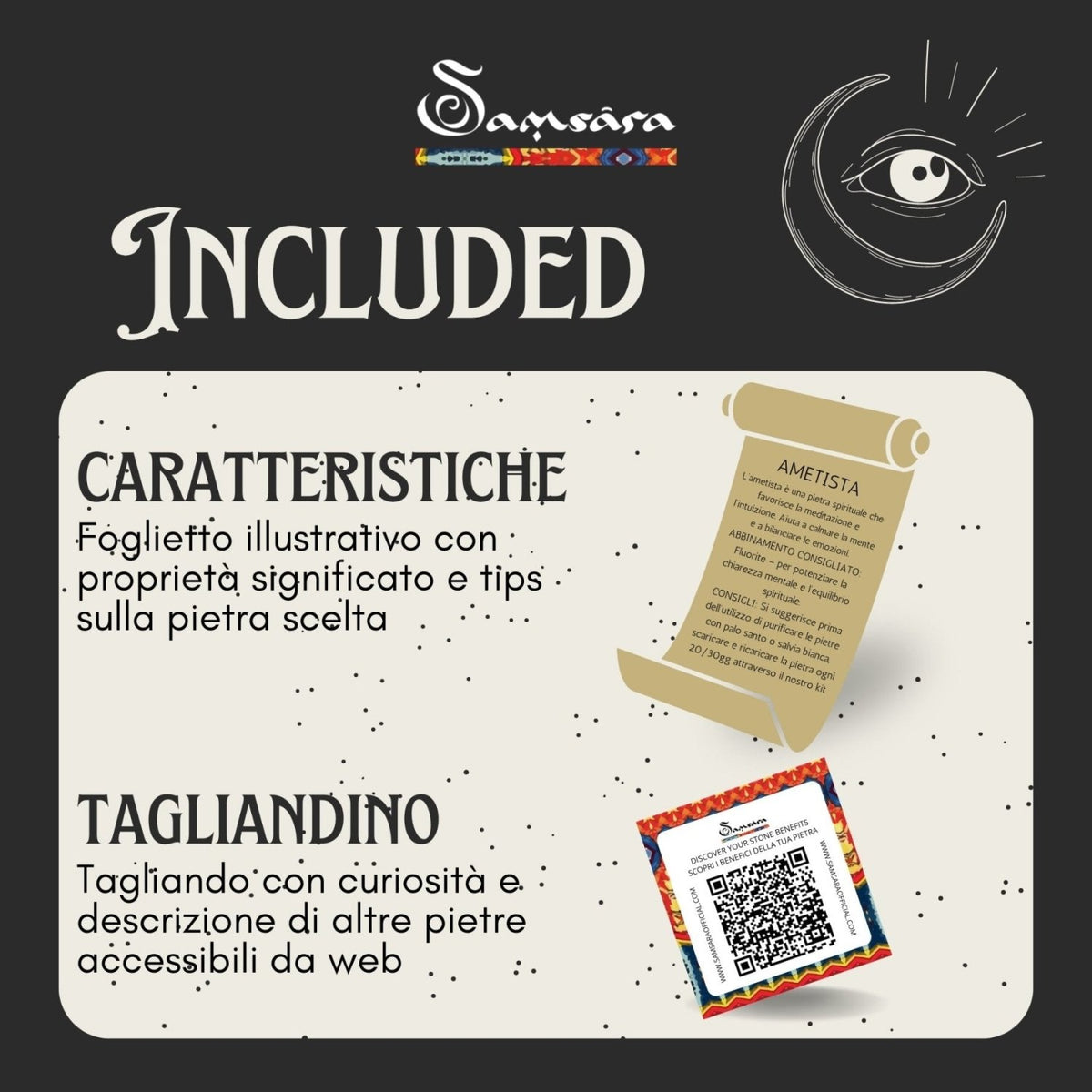 SAMSARA - TORMALINA NERA Pietra Grezza Naturale con Confezione Regalo e Foglietto Informativo - Clorophilla Shop