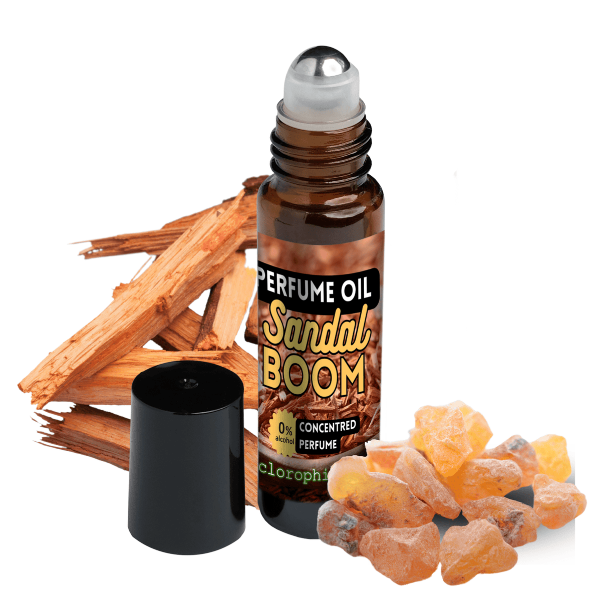 SANDALBOOM Profumo incenso in Olio roll-on - Fragranza orientale al Sandalo - Clorophilla Shop