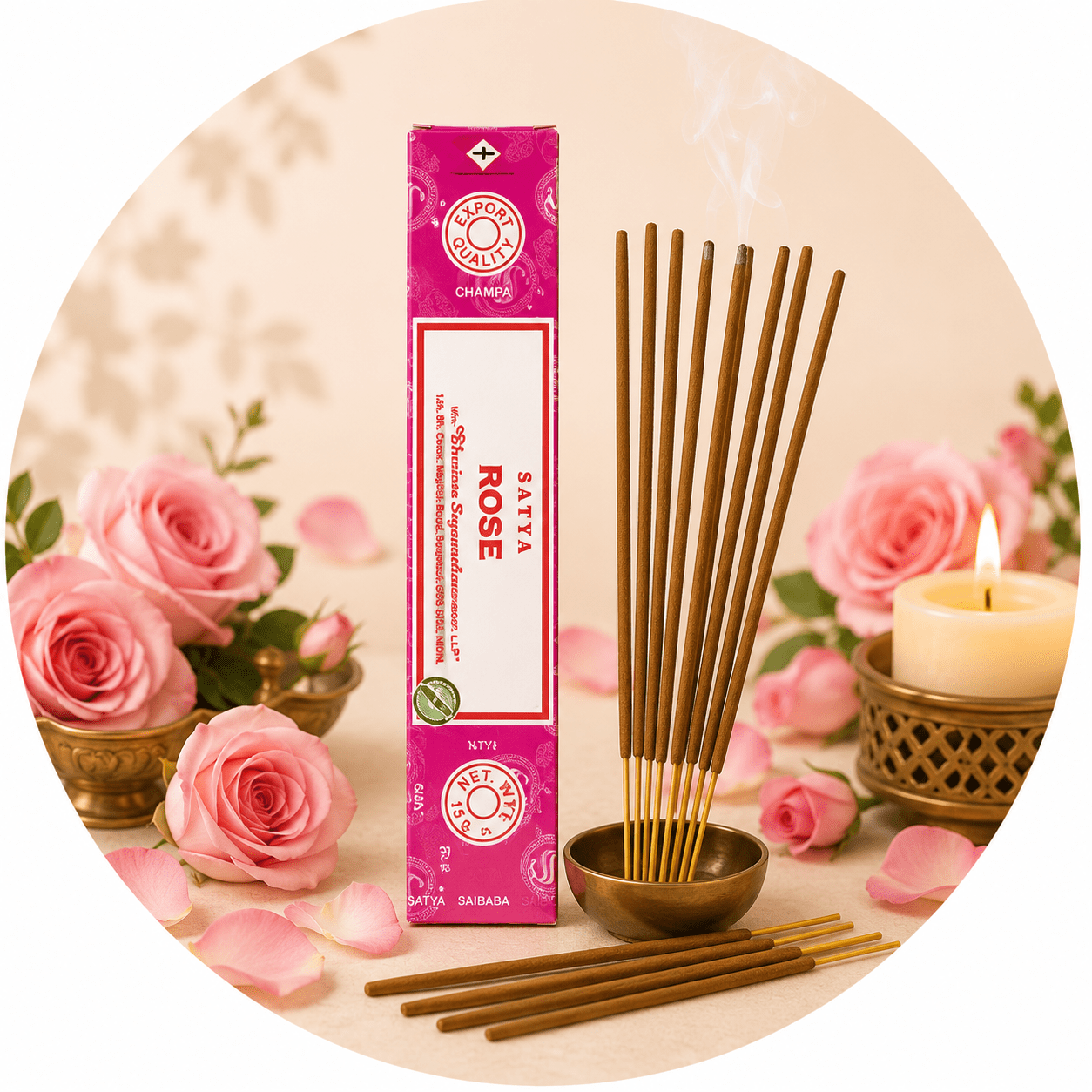 SATYA INCENSO IN BASTONCINI - Rosa - Clorophilla Shop