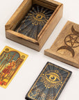 SCATOLA PORTA TAROCCHI - Tripla luna e pentacolo - Clorophilla Shop
