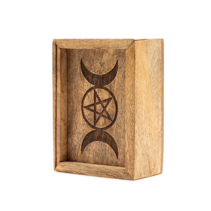 SCATOLA PORTA TAROCCHI - Tripla luna e pentacolo - Clorophilla Shop