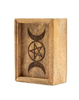 SCATOLA PORTA TAROCCHI - Tripla luna e pentacolo - Clorophilla Shop