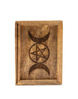 SCATOLA PORTA TAROCCHI - Tripla luna e pentacolo - Clorophilla Shop