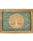 Scatola portagioie e Tarocchi in legno Albero della vita - Amazzonite - Clorophilla Shop