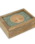 Scatola portagioie e Tarocchi in legno Albero della vita - Amazzonite - Clorophilla Shop