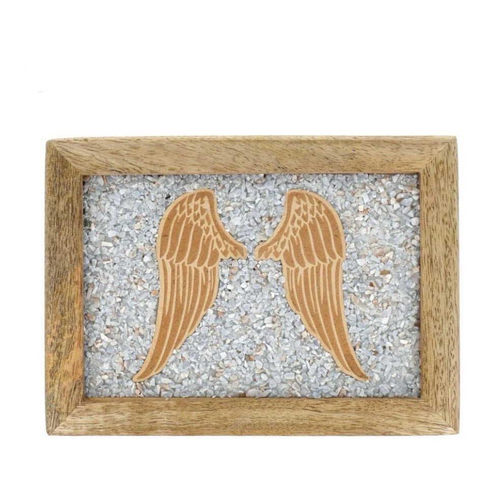 Scatola portagioie e Tarocchi in legno Ali D'Angelo - Angelite - Clorophilla Shop