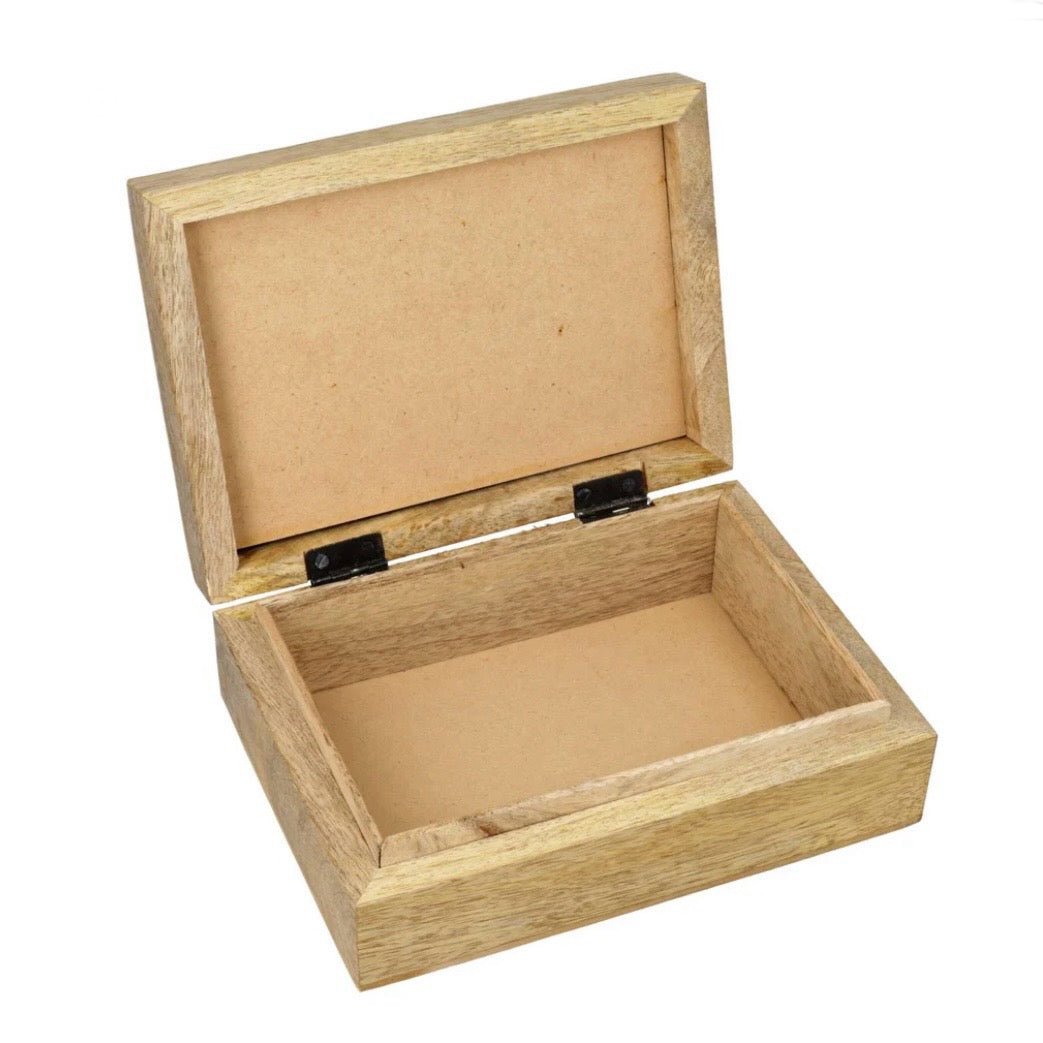 Scatola portagioie e Tarocchi in legno Fiore della vita - Tormalina nera e pirite - Clorophilla Shop