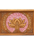 Scatola portagioie e Tarocchi in legno Loto Namaste - Quarzo rosa - Clorophilla Shop