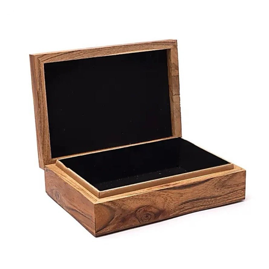 Scatola portagioie e Tarocchi in legno Loto Namaste - Quarzo rosa - Clorophilla Shop