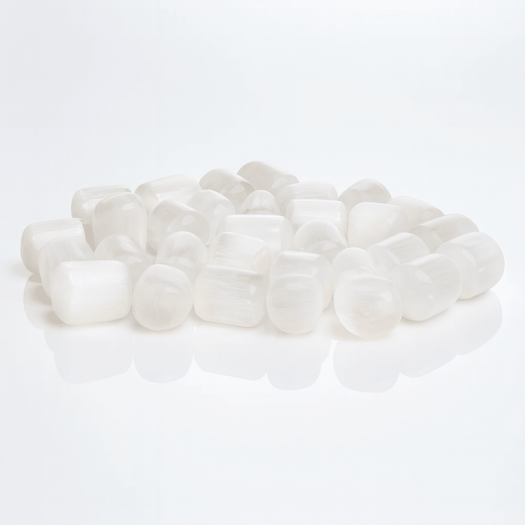 Selenite pietra burattata - purifica e ricarica - Clorophilla Shop