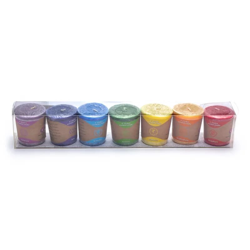 Set Candele votive 7 Chakra - confezione regalo - Clorophilla Shop