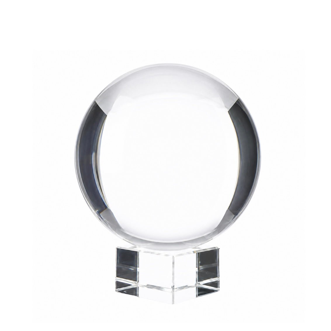 SFERA DI CRISTALLO IN VETRO OTTICO CON SUPPORTO - 8cm - Clorophilla Shop