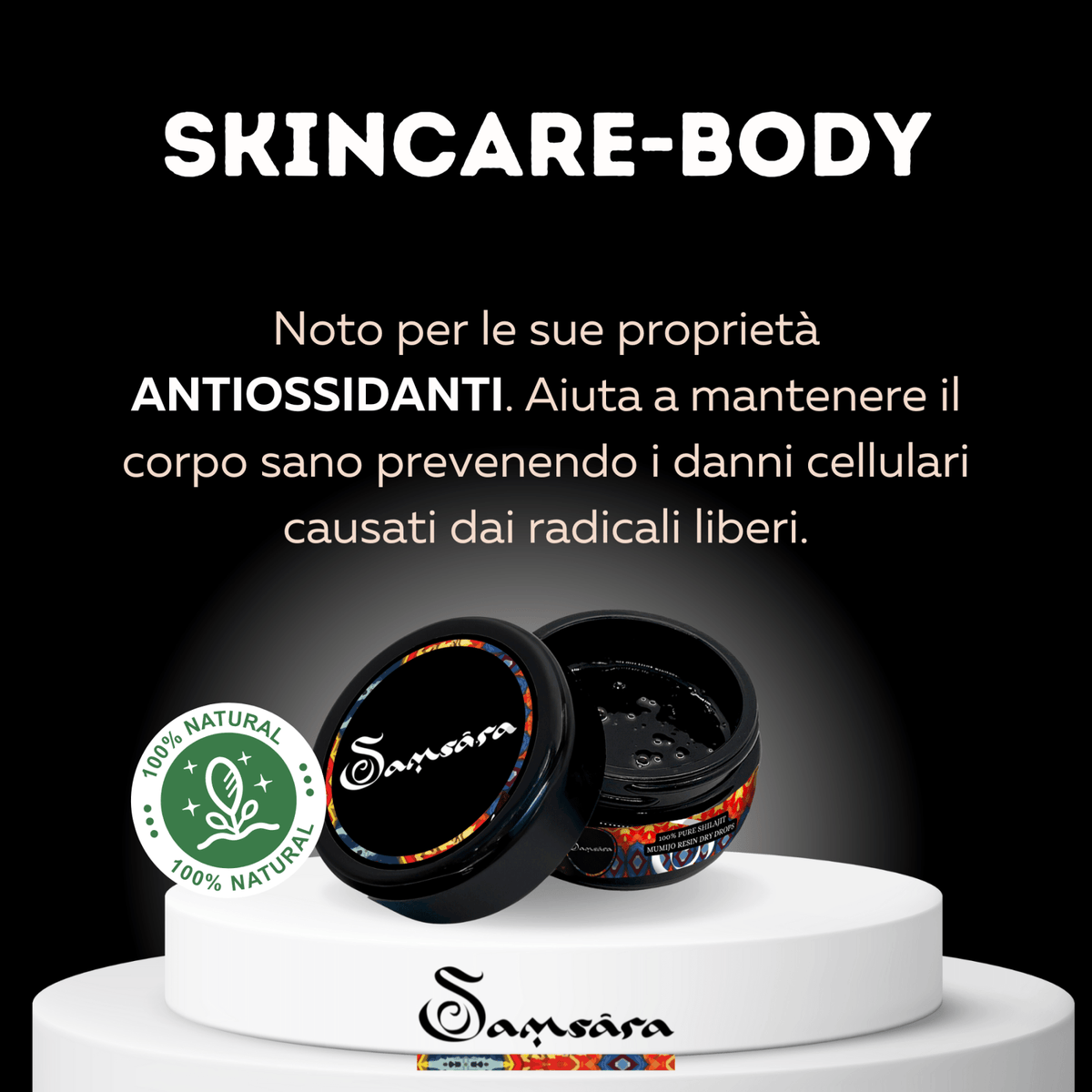 Shilajit Resina Mumijo PURO 100% - Montagne Altai | Certificati Mondiali | 65+ Acido Fulvico, 85 Minerali - Dosatore