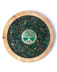 SOTTOBICCHIERE ALBERO DELLA VITA IN AVVENTURINA E OCCHIO DI TIGRE - Rivitalizzazione acqua e purificazione gioielli - Clorophilla Shop