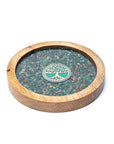 SOTTOBICCHIERE ALBERO DELLA VITA IN AVVENTURINA E OCCHIO DI TIGRE - Rivitalizzazione acqua e purificazione gioielli - Clorophilla Shop