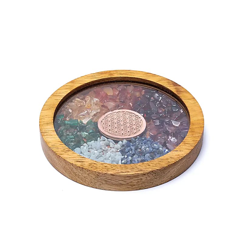SOTTOBICCHIERE FIORE DELLA VITA 7 CHAKRA - Rivitalizzazione acqua e purificazione gioielli - Clorophilla Shop