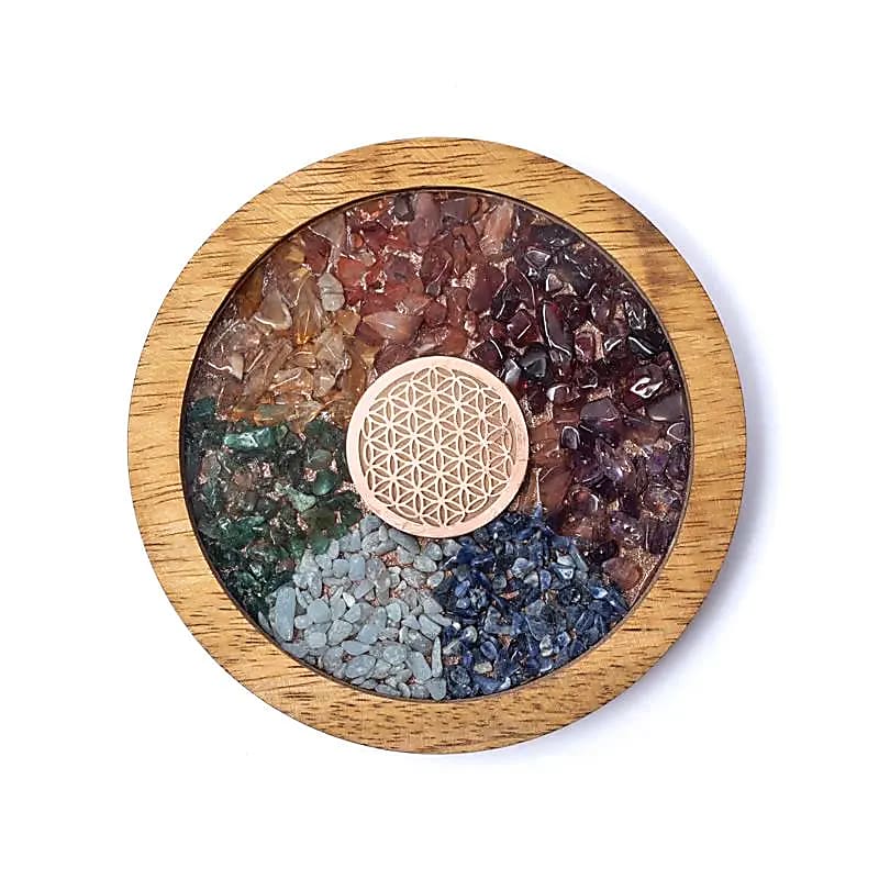 SOTTOBICCHIERE FIORE DELLA VITA 7 CHAKRA - Rivitalizzazione acqua e purificazione gioielli - Clorophilla Shop