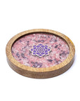 SOTTOBICCHIERE LOTO IN QUARZO ROSA E AMETISTA - Rivitalizzazione acqua e purificazione gioielli - Clorophilla Shop