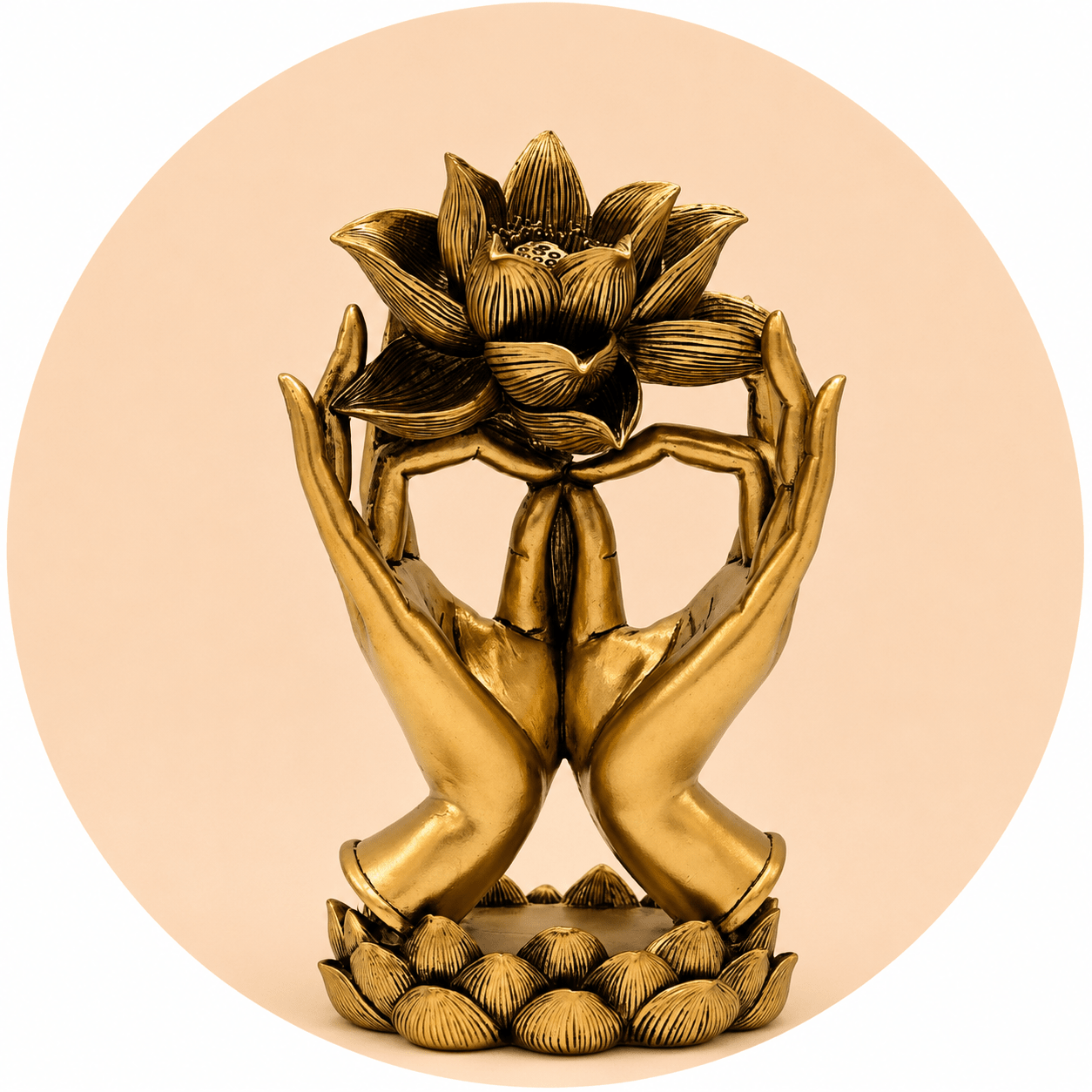 STATUA MANI CON LOTO - Purezza, trasformazione e crescita spirituale - Clorophilla Shop