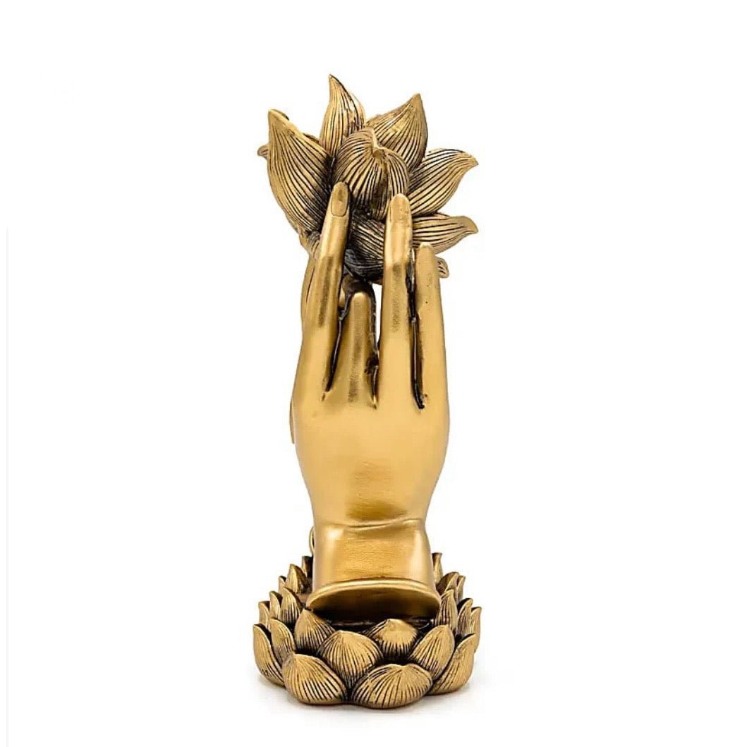 STATUA MANI CON LOTO - Purezza, trasformazione e crescita spirituale - Clorophilla Shop