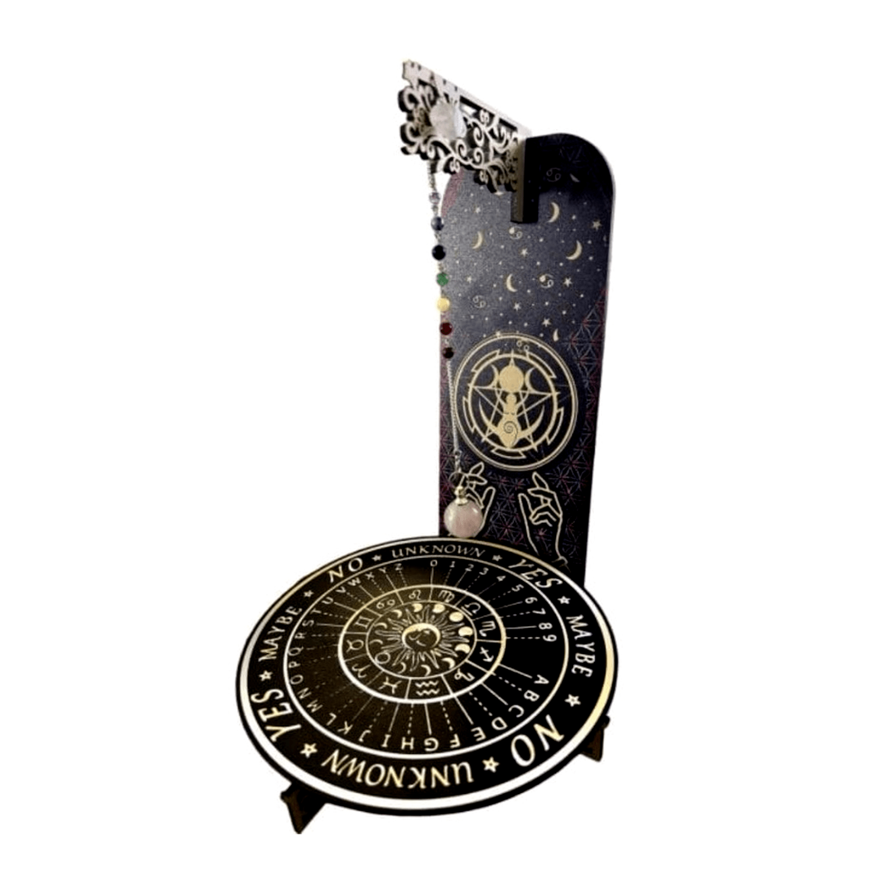 Tavoletta Divinatoria in legno per Pendolo - Mano magica inglese - Clorophilla Shop