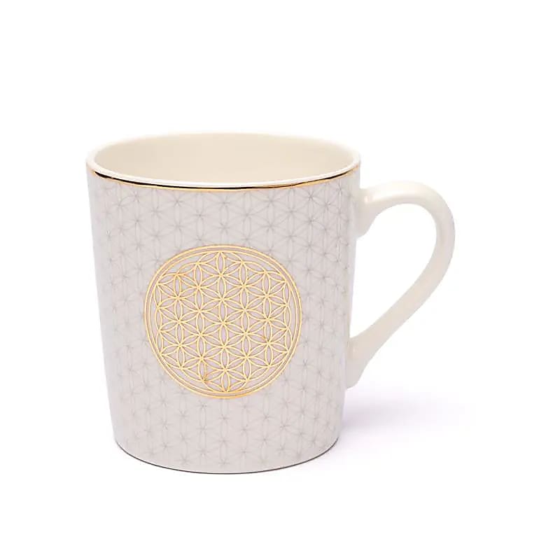 TAZZA CON FIORE DELLA VITA - Connessione con l'universo - Clorophilla Shop
