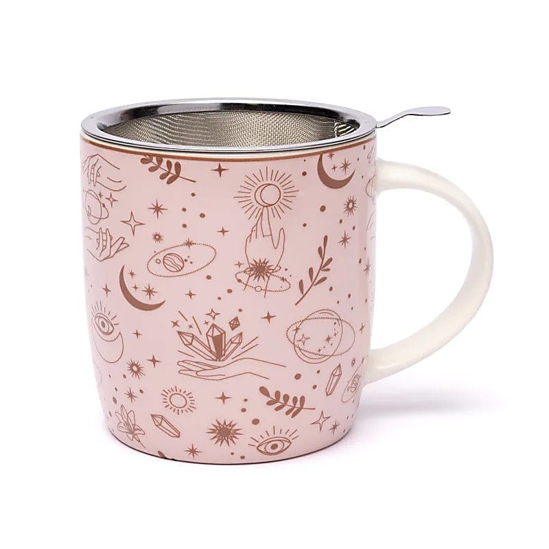 TAZZA CON SIMBOLI MISTICI - Filtro in acciaio inox incluso - Clorophilla Shop