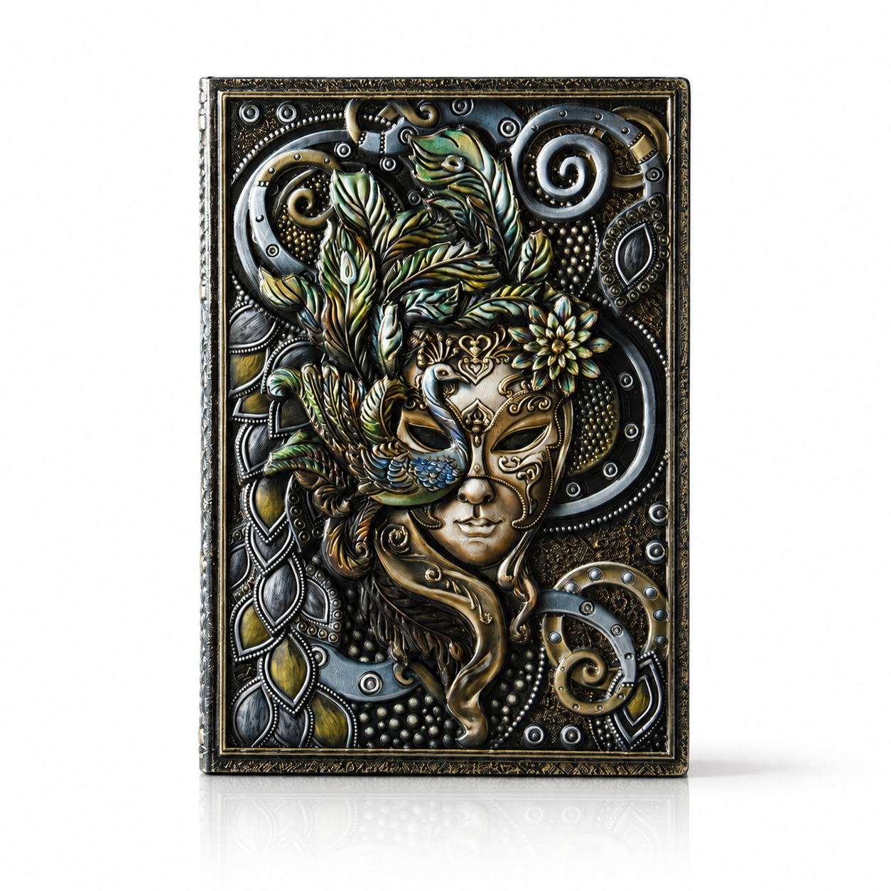 Quaderno Retrò in Similpelle Goffrata  – Diario di Viaggio Vintage Maschera