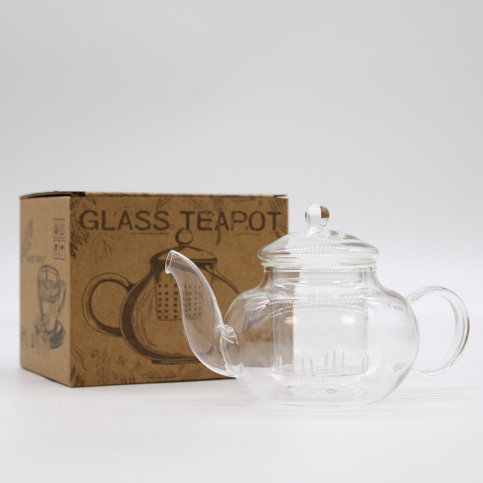 TEIERA IN VETRO CON INFUSORE - 400ml - Clorophilla Shop
