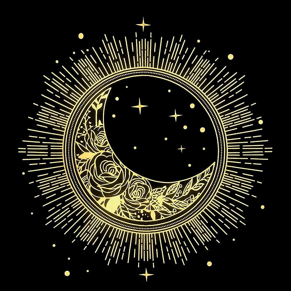 Tovaglietta per Tarocchi e Pendolo – Modello Luna in Tessuto Scamosciato - Clorophilla Shop