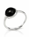 Anello con Tormalina nera in argento 925 - Regolabile