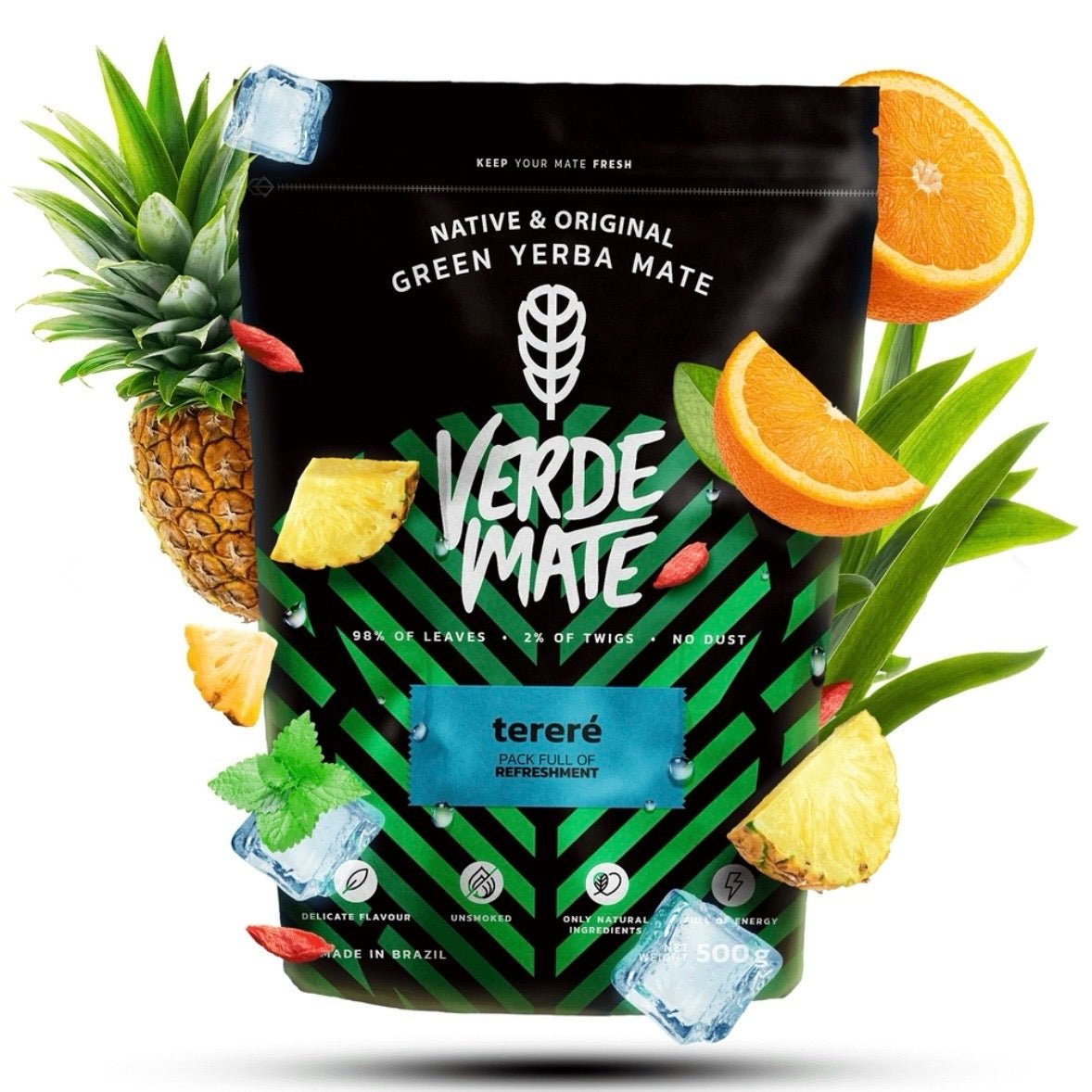 Verde Mate Tererè Yerba mate origine Paraguay - Versione da bere in ghiaccio per l'estate 500g - Clorophilla Shop