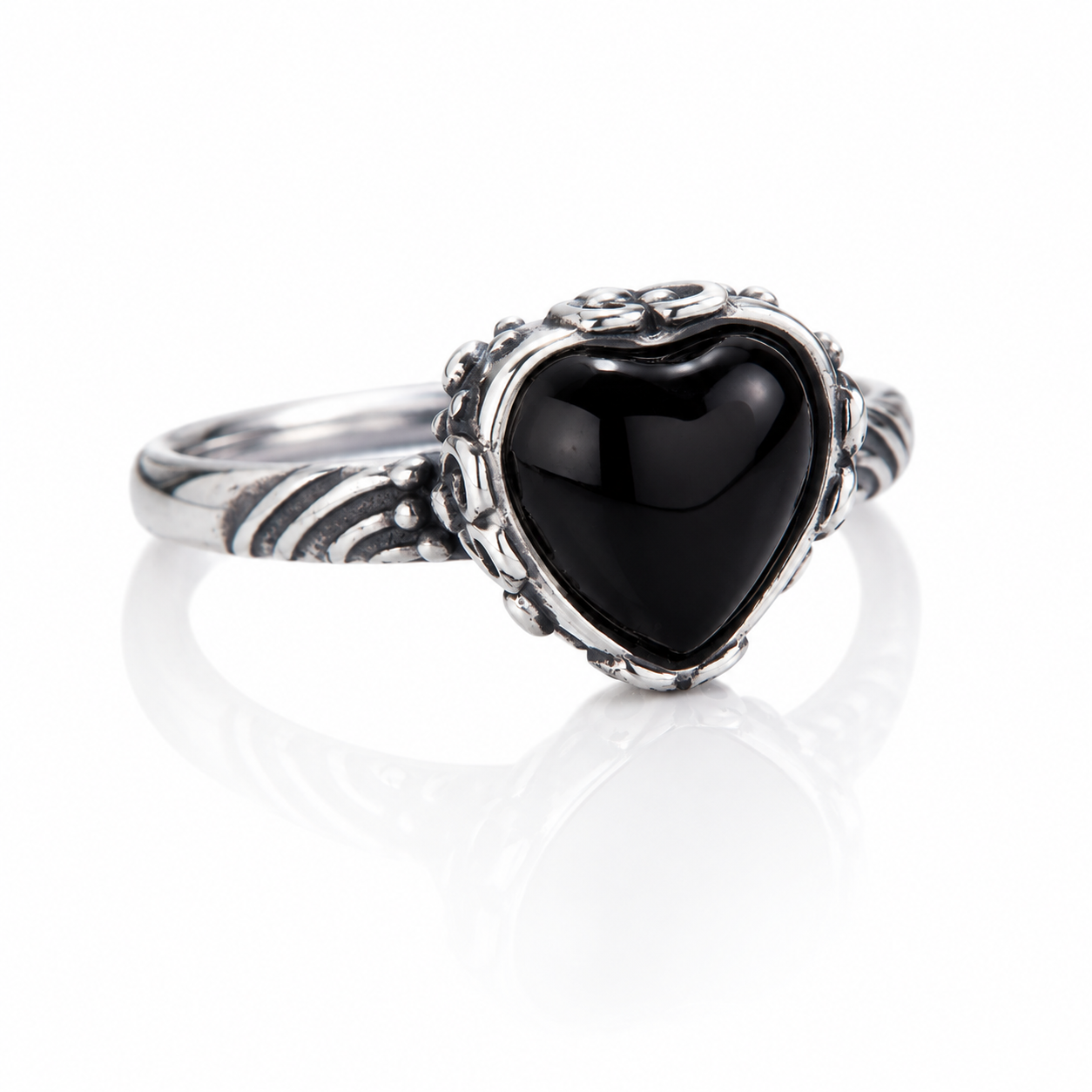 ANELLO CON AGATA NERA IN ARGENTO 925 - Protezione e Forza