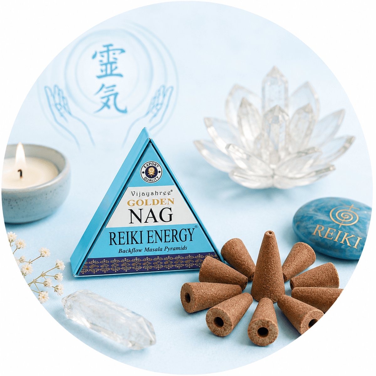 VIJAYSHREE CONI DI INCENSO A CASCATA - Reiki Energy - Clorophilla Shop