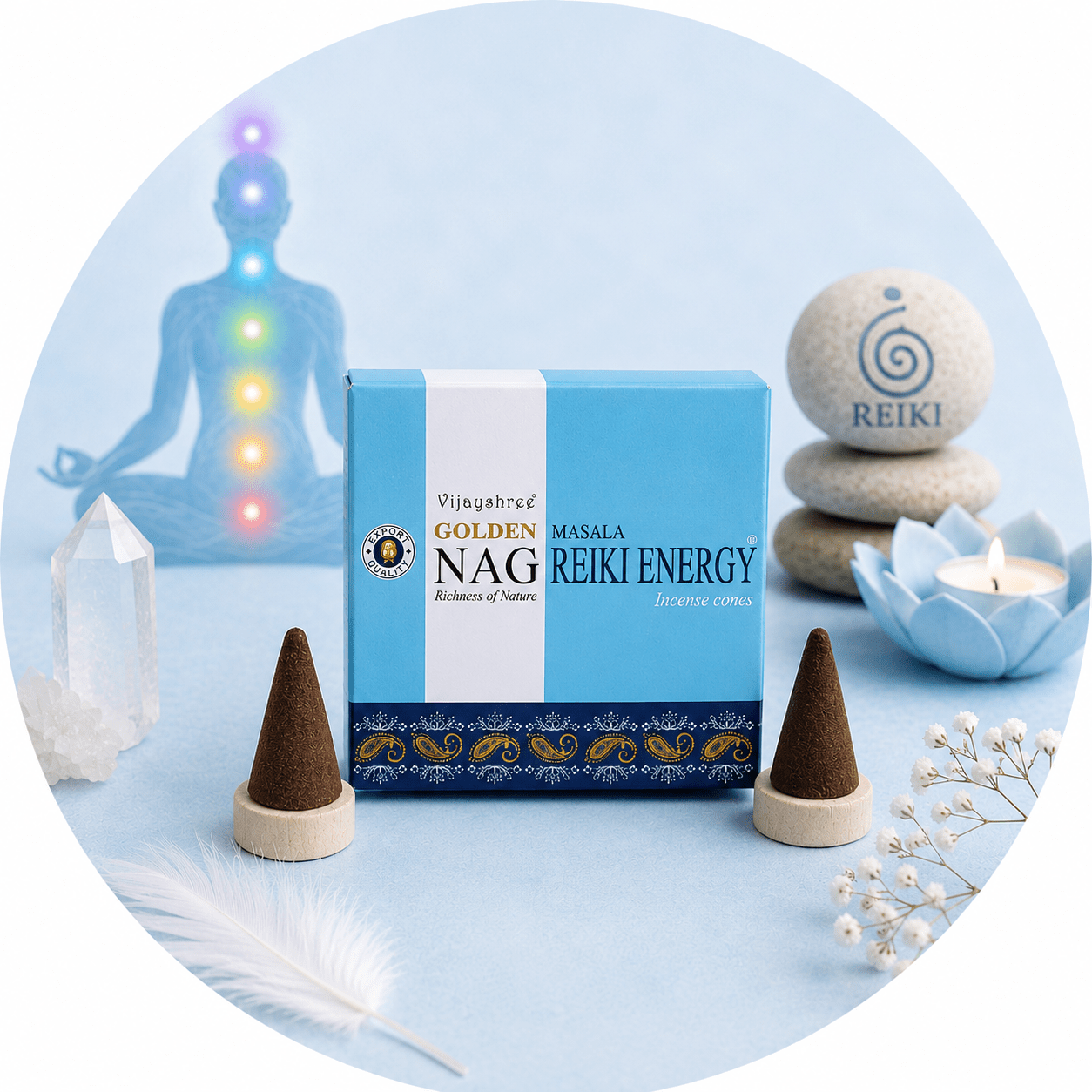 VIJAYSHREE CONI DI INCENSO - Reiki Energy - Clorophilla Shop