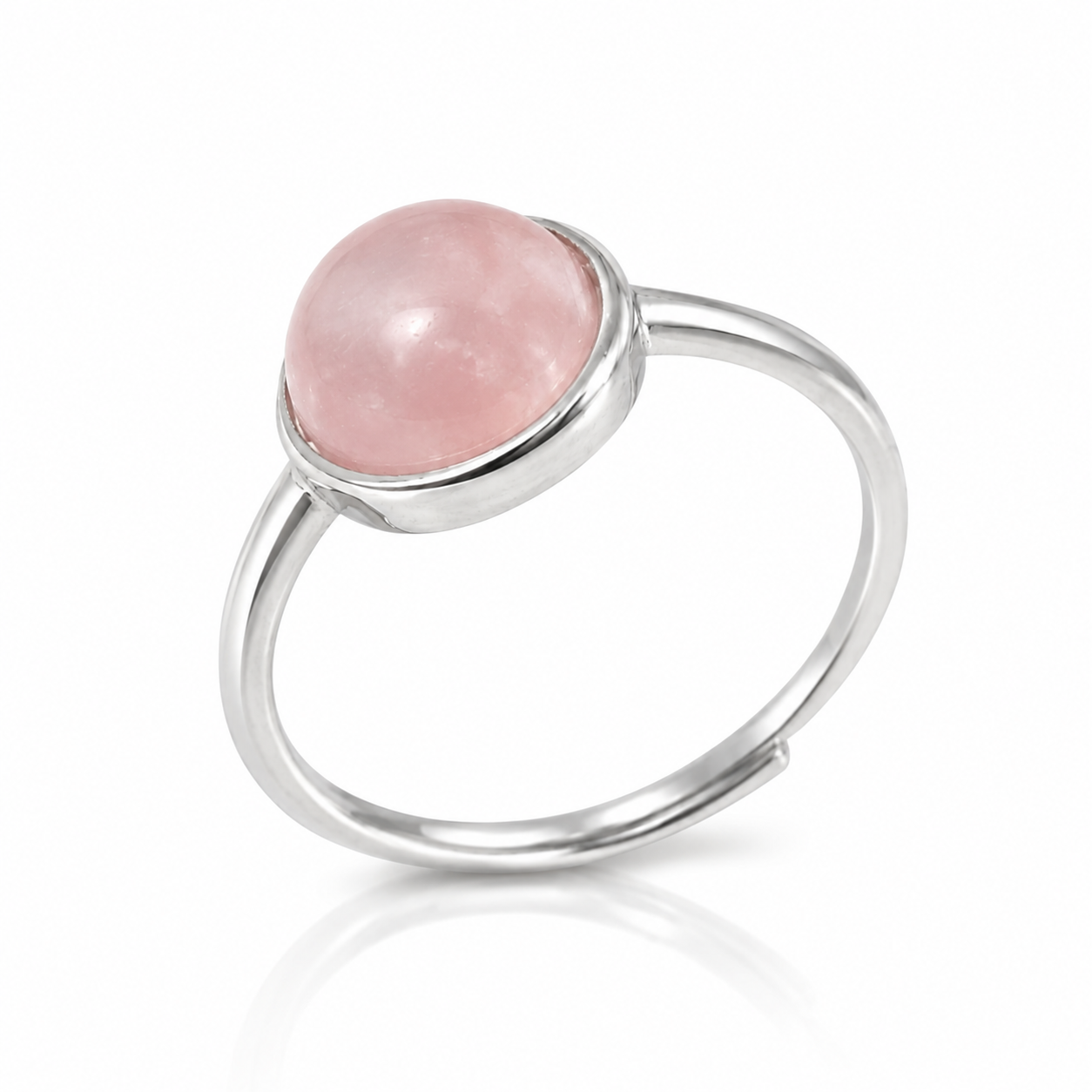 Anello con Quarzo rosa in argento 925 - Regolabile