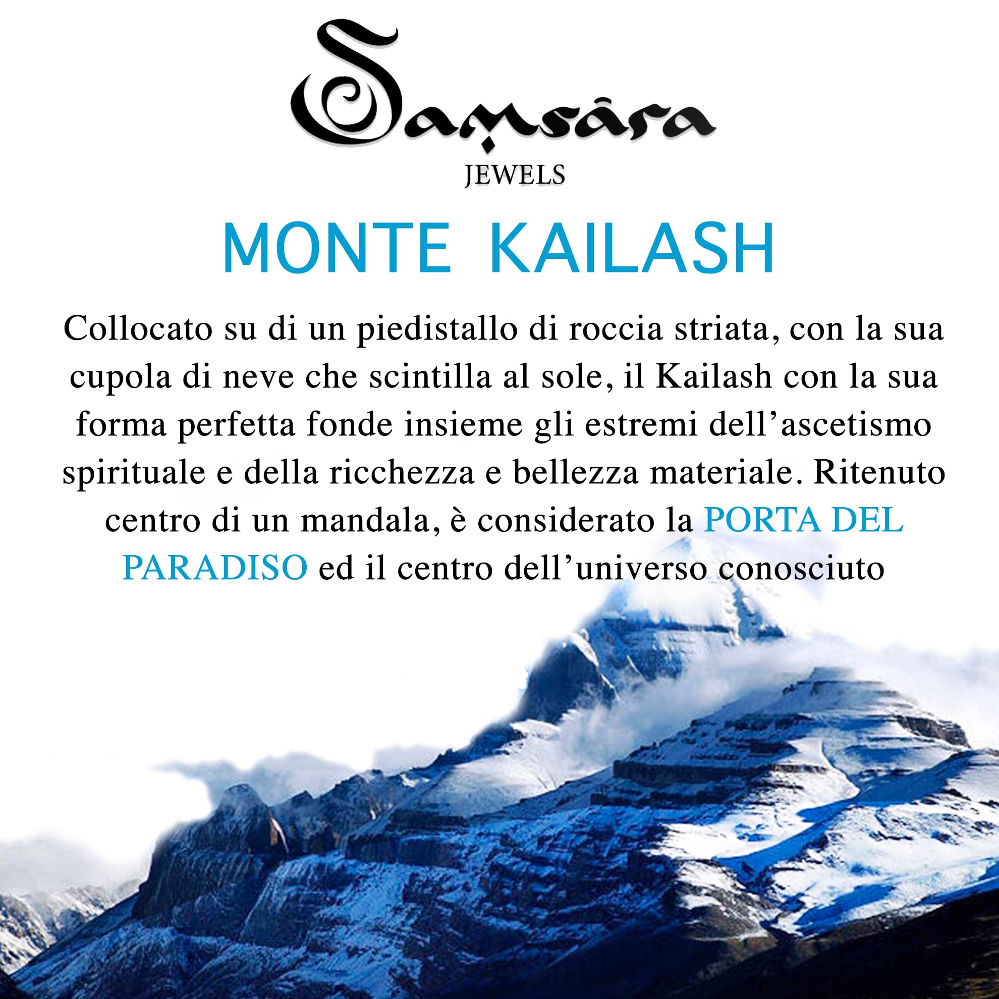 Samsara Bracciale Kailash Tibetano Buddista - Bracciale Spirituale Con Pietra del K2 - Filo in cotone cerato Bianco