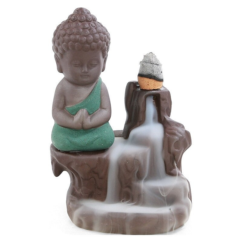 Yoga shop :: Incensi Yoga indiani :: Porta incensi :: Porta incenso in  legno con contenitore - Buddha