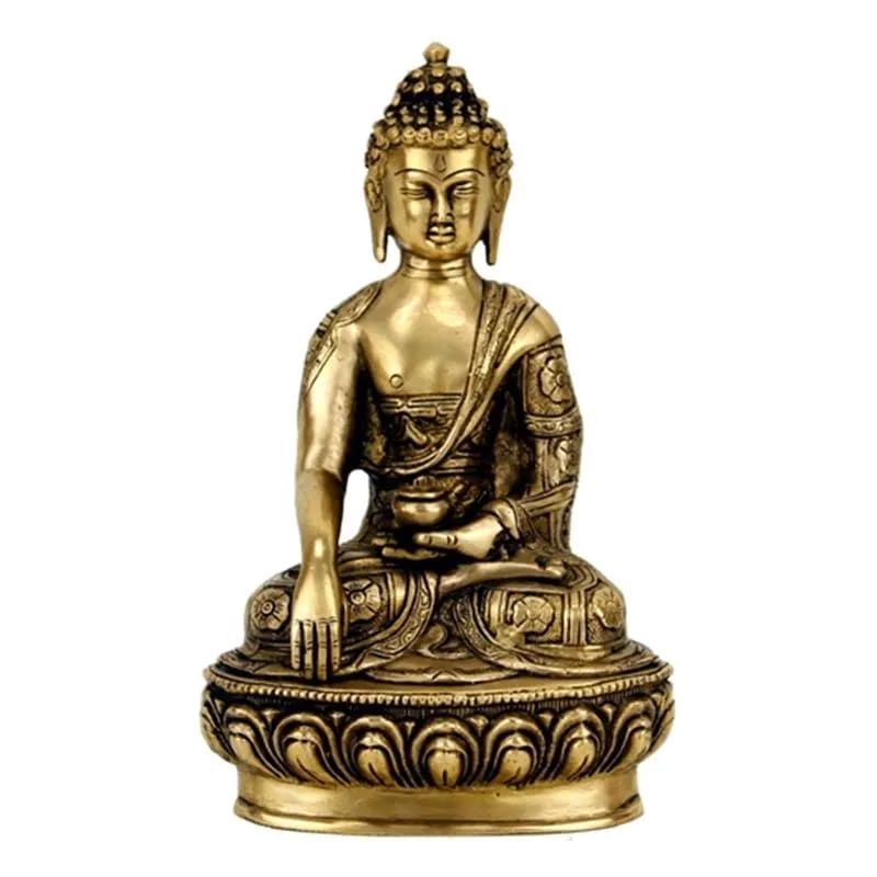 Statua di Buddha Shakyamuni in Ottone - 30cm 3kg